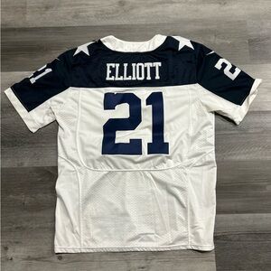 Ezekiel Elliot #21 Dallas Cowboys White and Navy Men’s Football Jersey
